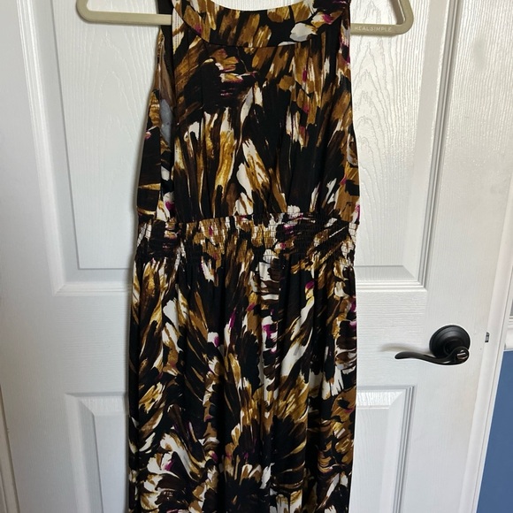 Bisou Bisou Michele Bohbot Womens Sleeveless Black Flower Dress with Bead Sz 10 - Picture 2 of 3